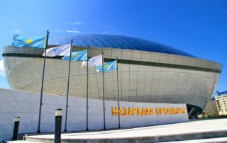 Astana National Library -front side construct of aluminum wall panels