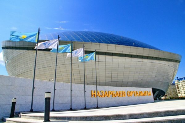 Astana National Library -front side construct of aluminum wall panels