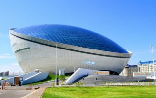 Astana National Library - stone veneer aluminum honeycomb panels by arrow dragon