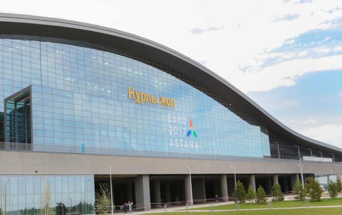 Astana Nurly Zhol Railway Station-front side